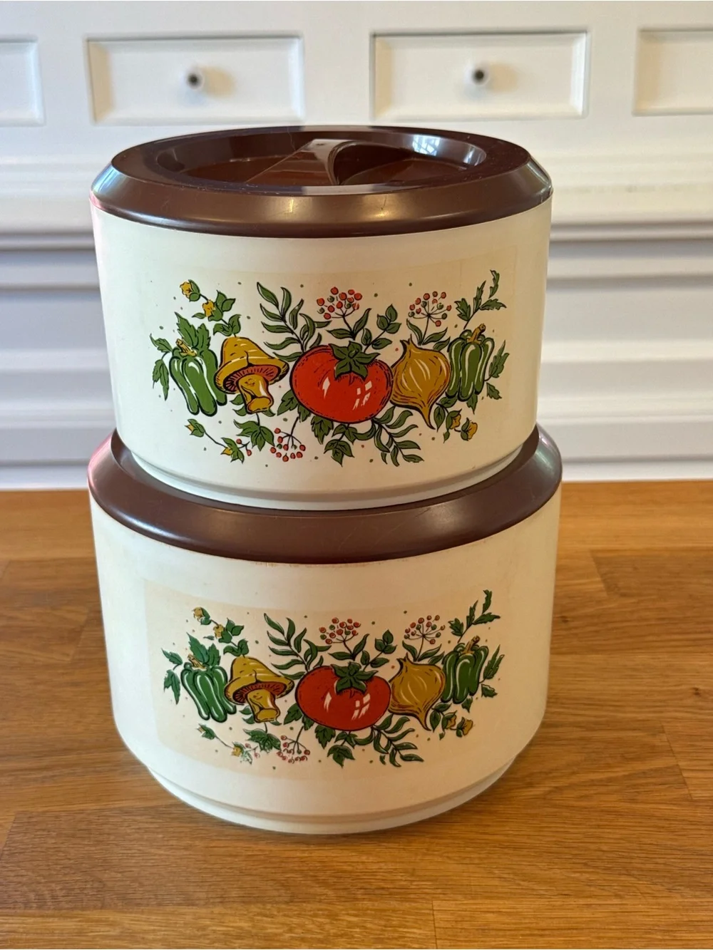 🍅 Vintage Sterilite No. 840 “Spice of Life” Nesting Canisters | Set of 2 | 70s